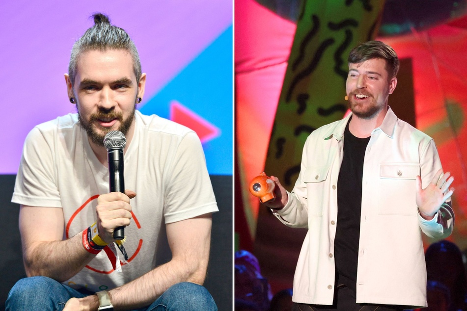 Influencers MrBeast and Jacksepticeye (l.) got into a tense bit of beef on social media after a clip of Jack claiming MrBeast "ruined YouTube" went viral.