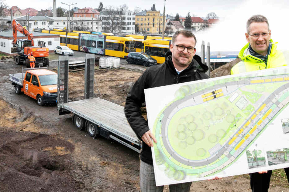 Alles neu in Dresden-Leutewitz: DVB testen bepflanzte Haltestellen