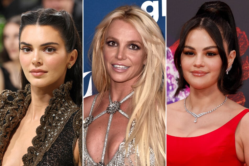 Britney Spears (c.) unveiled her list of "girl crushes" in a new social media post, naming Selena Gomez (r.), Kendall Jenner, and more stars among her picks!