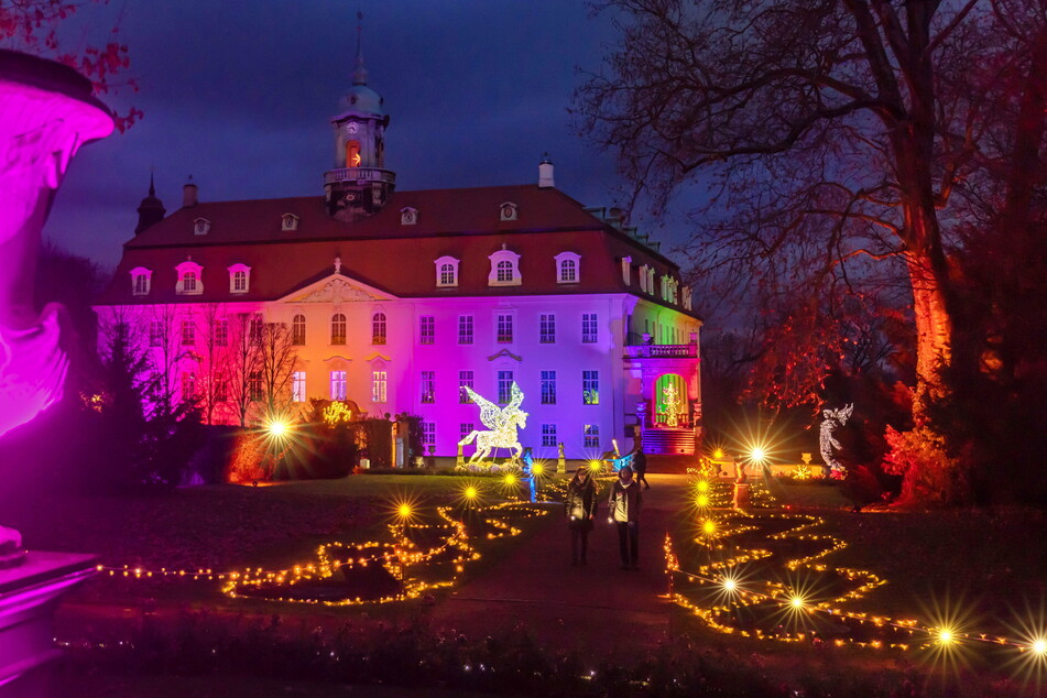 Zahlreiche LED-Objekte erstrahlten im Schlosspark Lichtenwalde. Leider soll es nun keine Fortsetzung mehr geben.