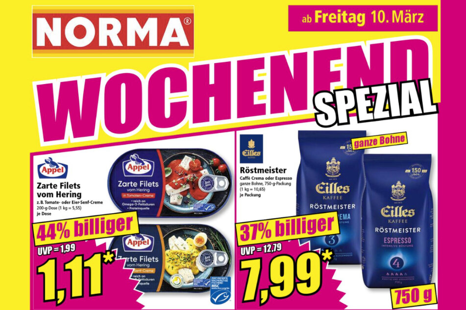 Wochenend-Spezial bei NORMA ab Freitag (10.3.).