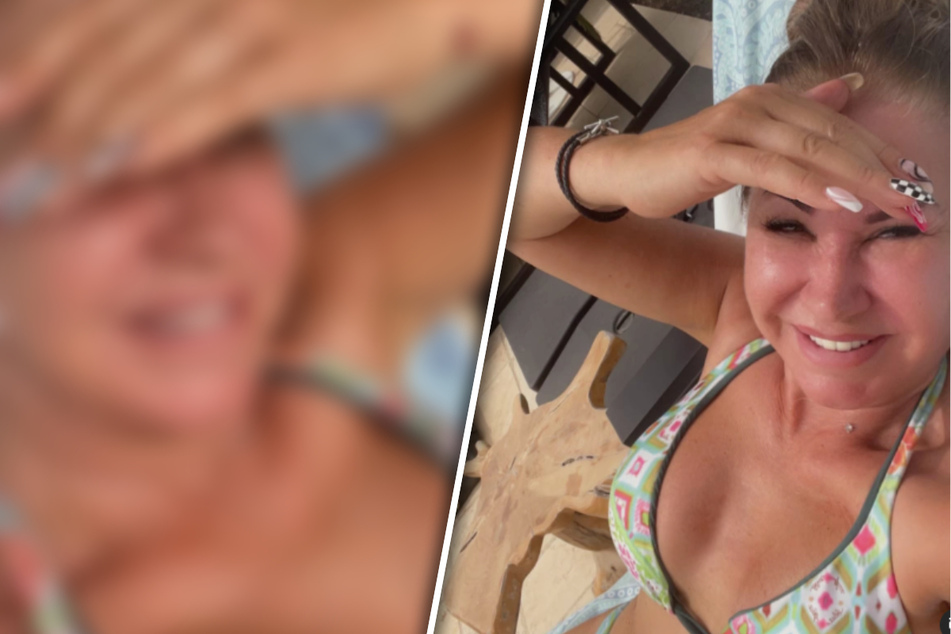 Carmen Geiss: Bikini-Selfie am Pool: Fans fällt sofort auf, was Carmen Geiss lieber verstecken würde
