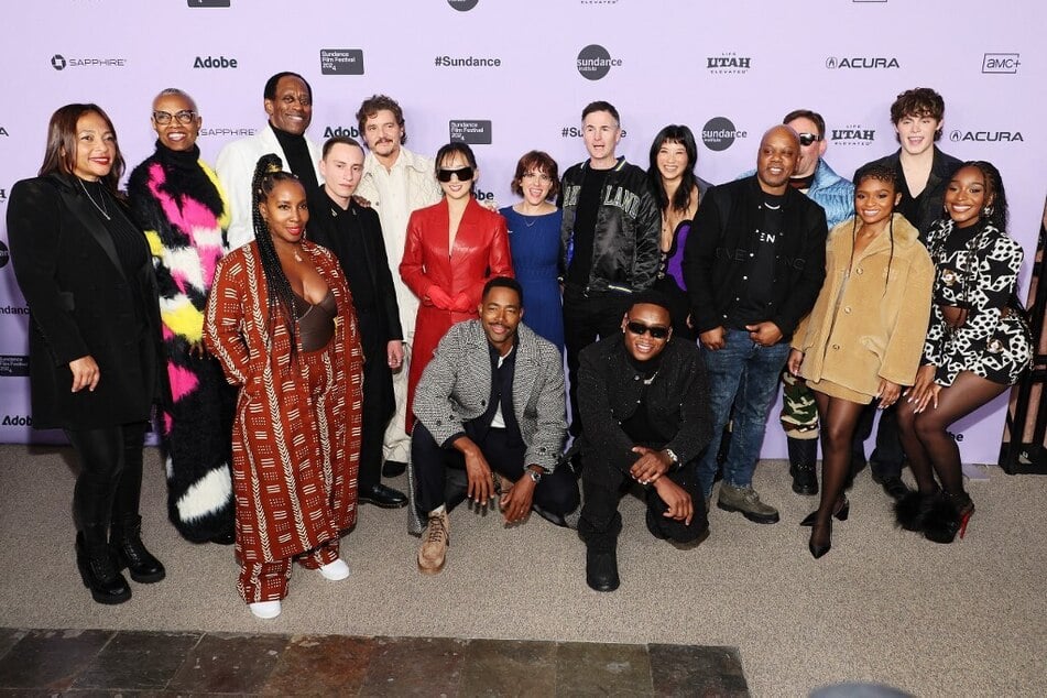 Tamra Goins, Eric "Sleepy" Floyd, Keir Gilchrist, Pedro Pascal, Ji-young Yoo, Jay Ellis, Ryan Fleck, Symba, Too $hort, Dominique Thorne, Jack Champion, and Normani Kordei Hamilton attend the Freaky Tales premiere during the 2024 Sundance Film Festival on January 18 in Park City, Utah.