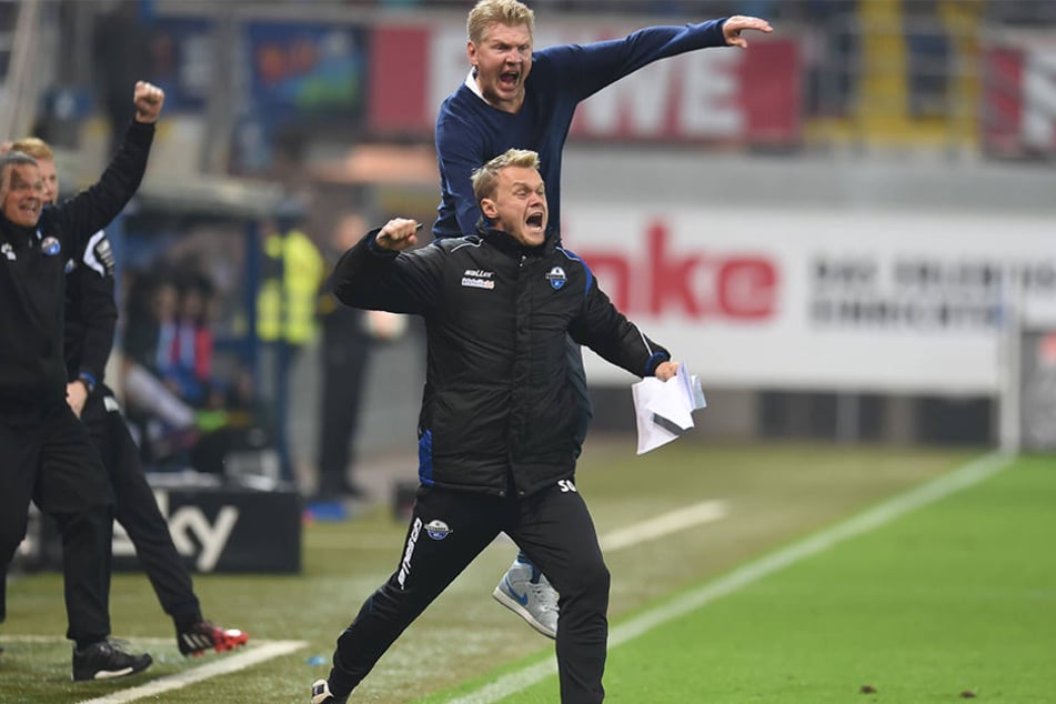 Sören Osterland (vo.) war sechs Monate Co-Trainer von Stefan Effenberg beim SC Paderborn.