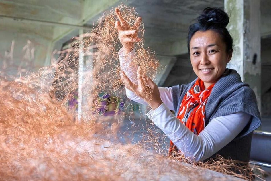 Beim letzten Festival experimentierte Künstlerin Masami mit Kupferdraht.