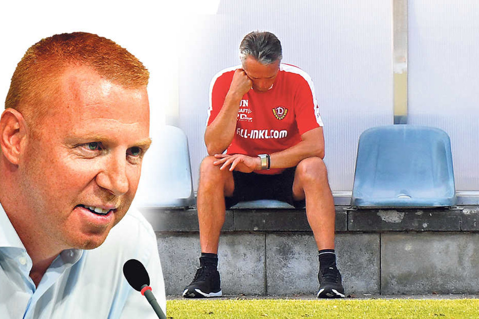 Coach Uwe Neuhaus (o.) musste im August seinen Platz auf der Bank räumen, Maik Walpurgis (l.) übernahm die Dynamos.
