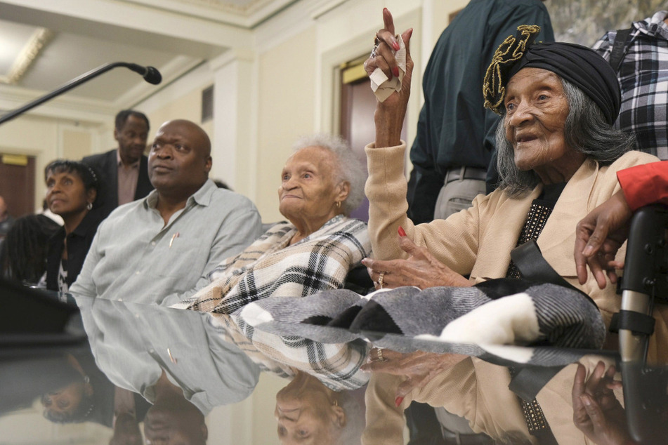 Tulsa Race Massacre survivors Viola Ford Fletcher (c.) and Lessie Benningfield Randle (r.) have announced their support for Kamala Harris' presidential run.