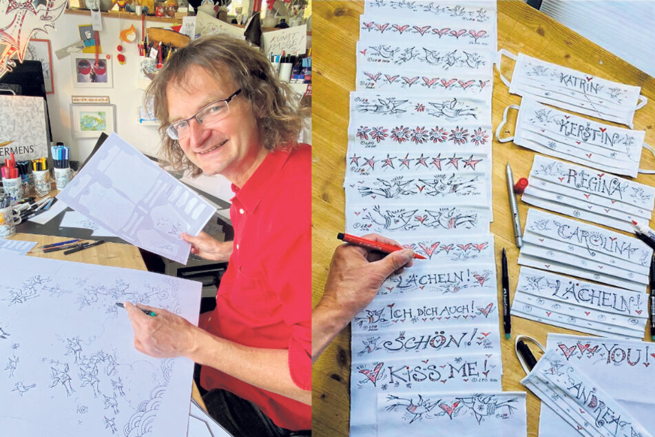 Kay Leo Leonhardt hat Erfahrungen im Gestalten von Textilien. Er entwarf schon Germens Hemden und verschönerte jetzt Mundschutz.