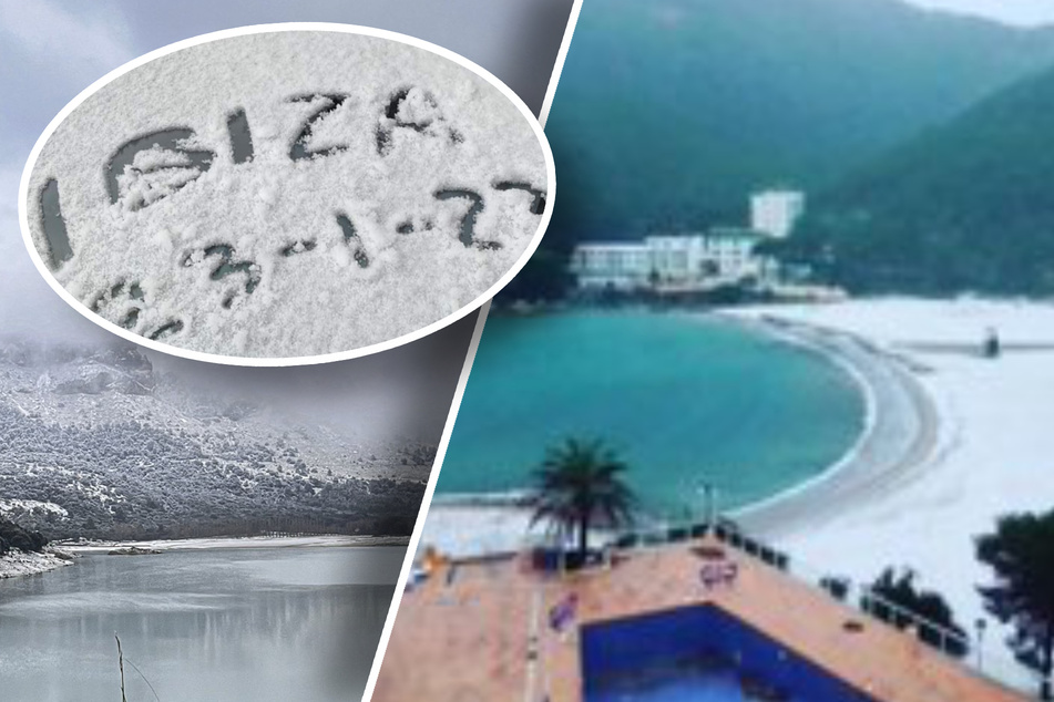 Winter-Wunderland auf den Balearen: Beliebte Badestrände in zartes Weiß getaucht