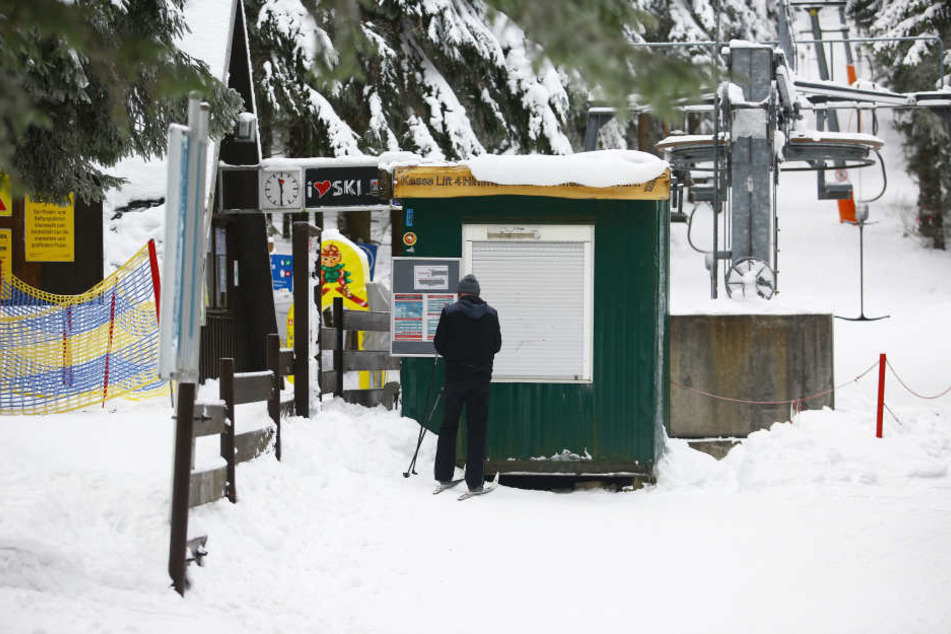 Der Schlepplift Nummer 4 am Fichtelberg steht derzeit still.