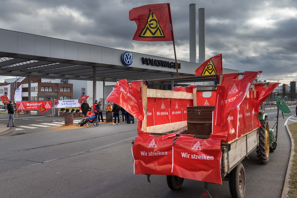 Am VW-Standort Zwickau sorgte die IG Metall immer wieder mit Streiks für Aufsehen.