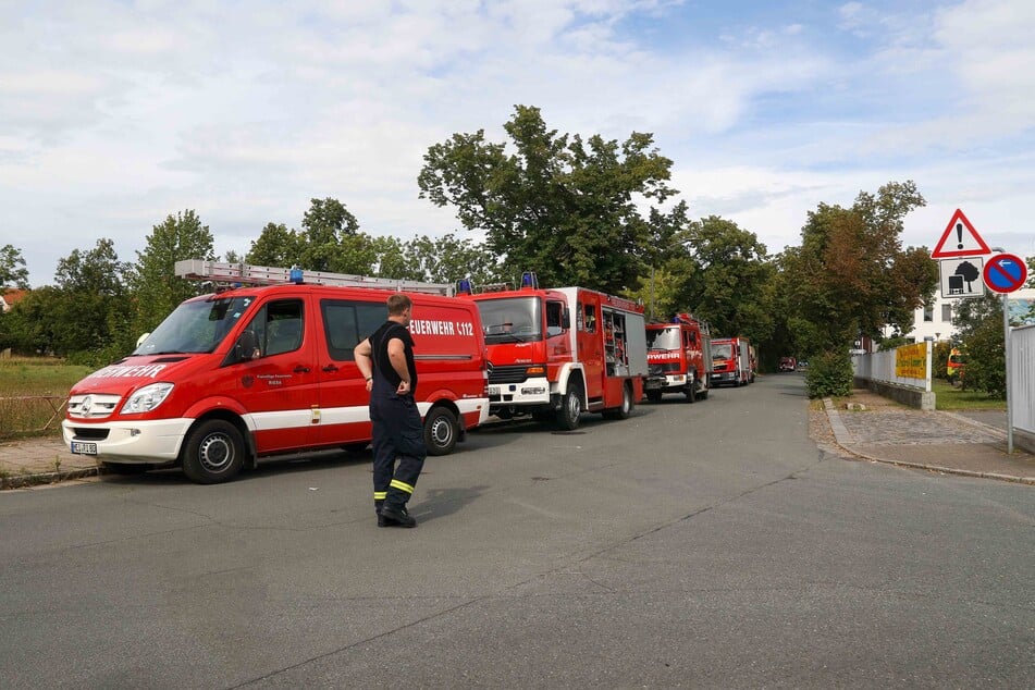 Die Riesaer Feuerwehr war auf der Merzdorfer Straße im Großeinsatz.