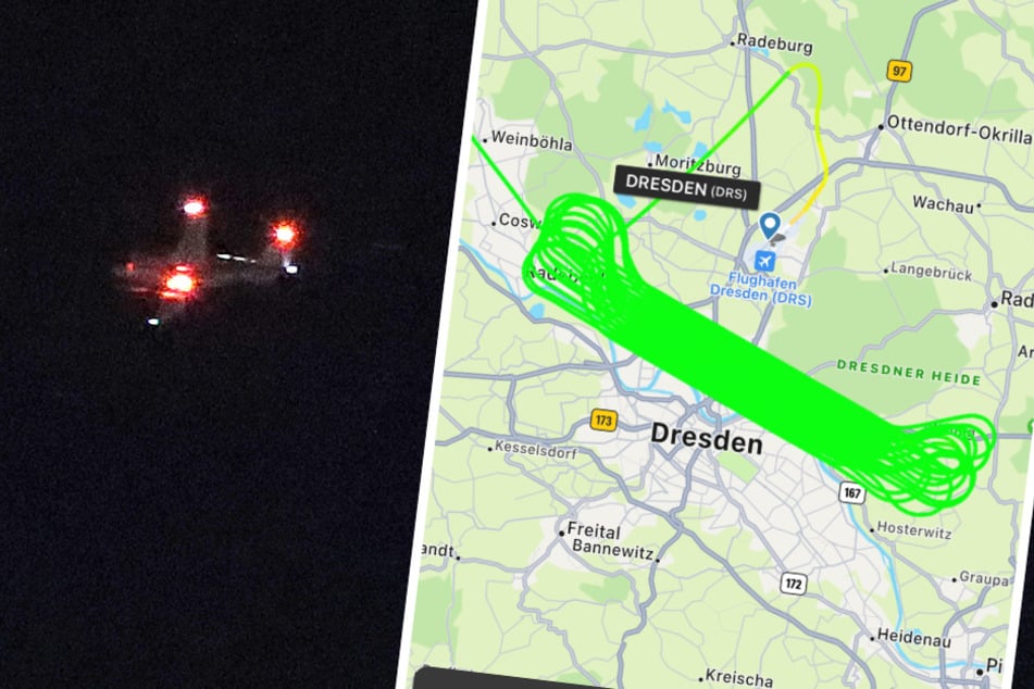 Dresden: Flugzeug stundenlang am Abend über Dresden unterwegs: Was steckt dahinter?