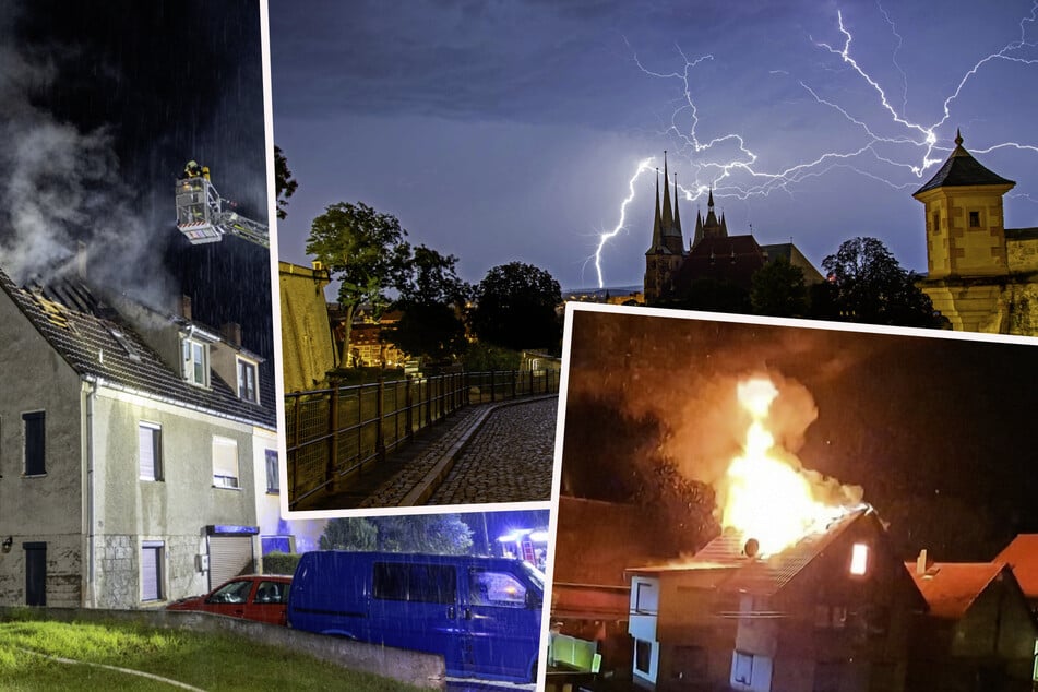 Unwetter-Nacht in Thüringen: Umgekippte Bäume, Blitzeinschläge und mehrere Brände