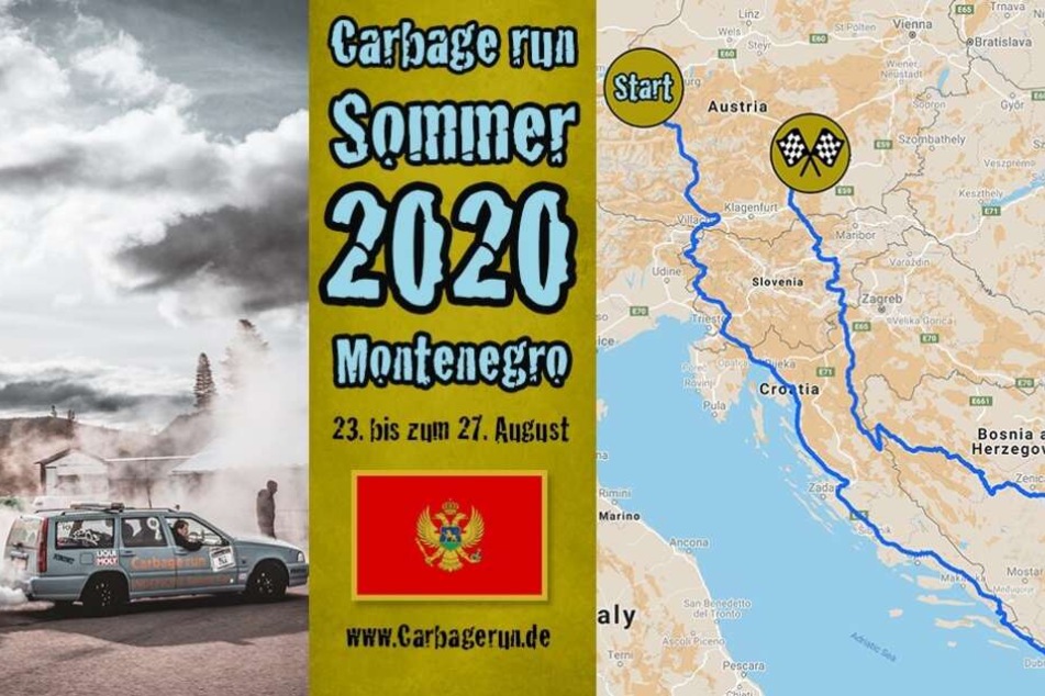 Mit alten, billigen Autos muss die Strecke zwischen Salzburg und Montenegro absolviert werden.