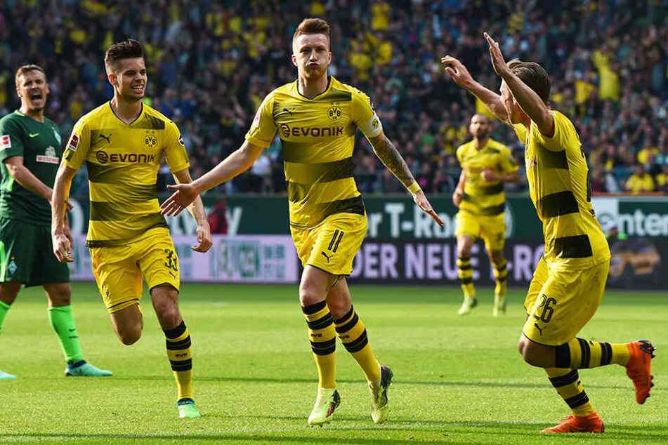 BVB-Akteur Marco Reus (Mitte) ist er einer der besten Außenbahnspieler der Welt. Wenn er verletzungsfrei bleibt, kann er das vielleicht auch endlich mal konstant unter Beweis stellen.