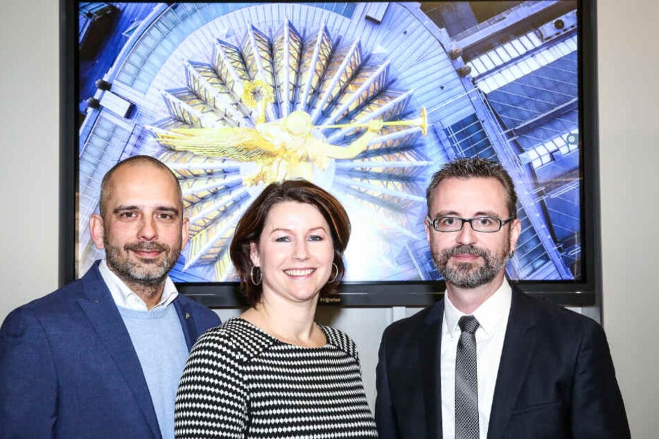 Marco Blüthgen (45), Ina Duckstein (40) und Jürgen Amann (47) von der DMG haben Montag das neue Marketingkonzept für Dresden und das Elbland vorgestellt.