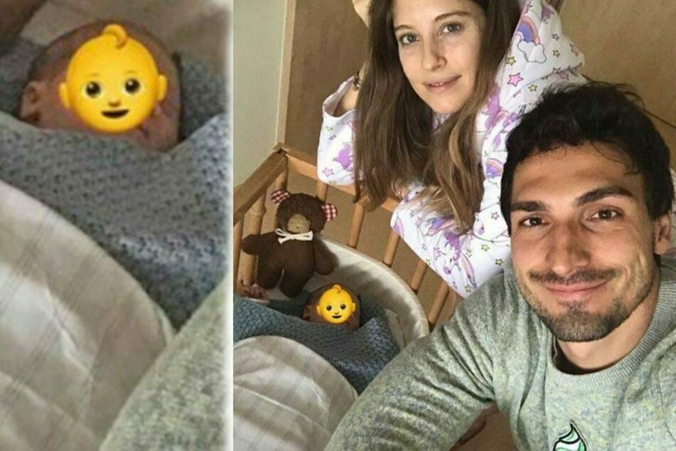 Frisch gebackene Eltern: Dieses Bild postete Mats Hummels kurz nach der Geburt seines gemeinsamen Sohnes mit Cathy.