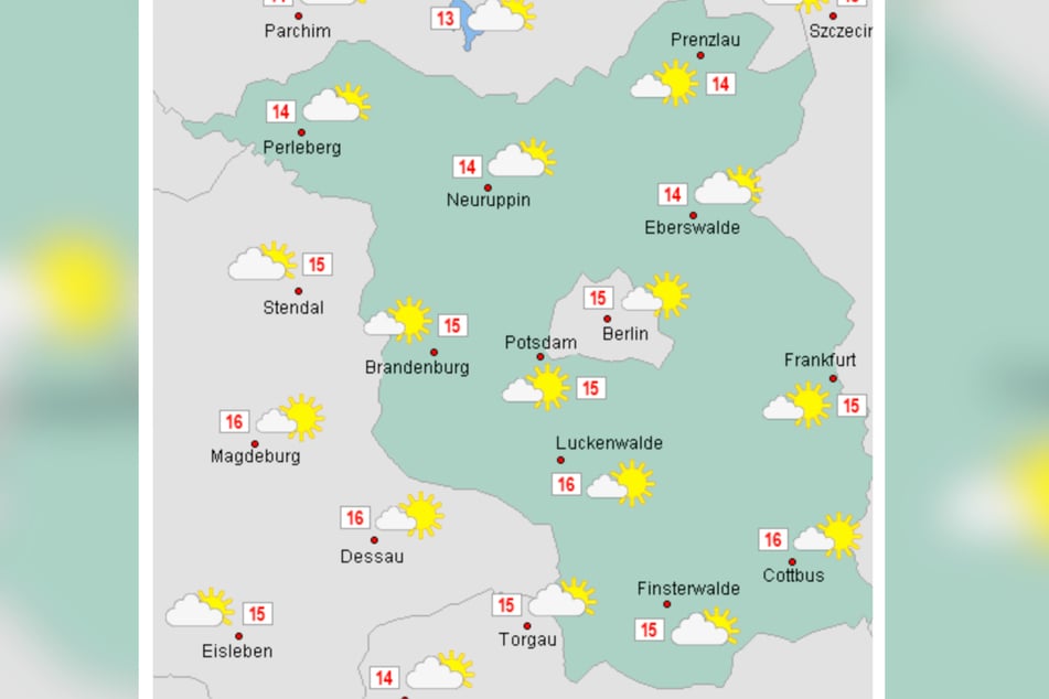 In der Hauptstadtregion liegen die Höchsttemperaturen am Mittwoch bei 14 bis 17 Grad.