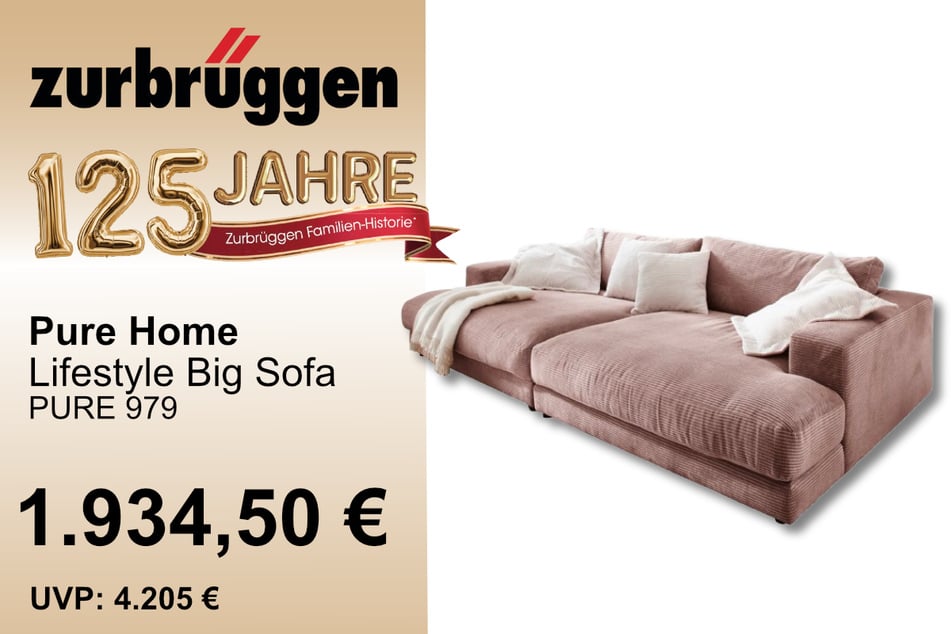 Das Pure Home Lifestyle Big Sofa für 1.934,50 statt 4.205 Euro.