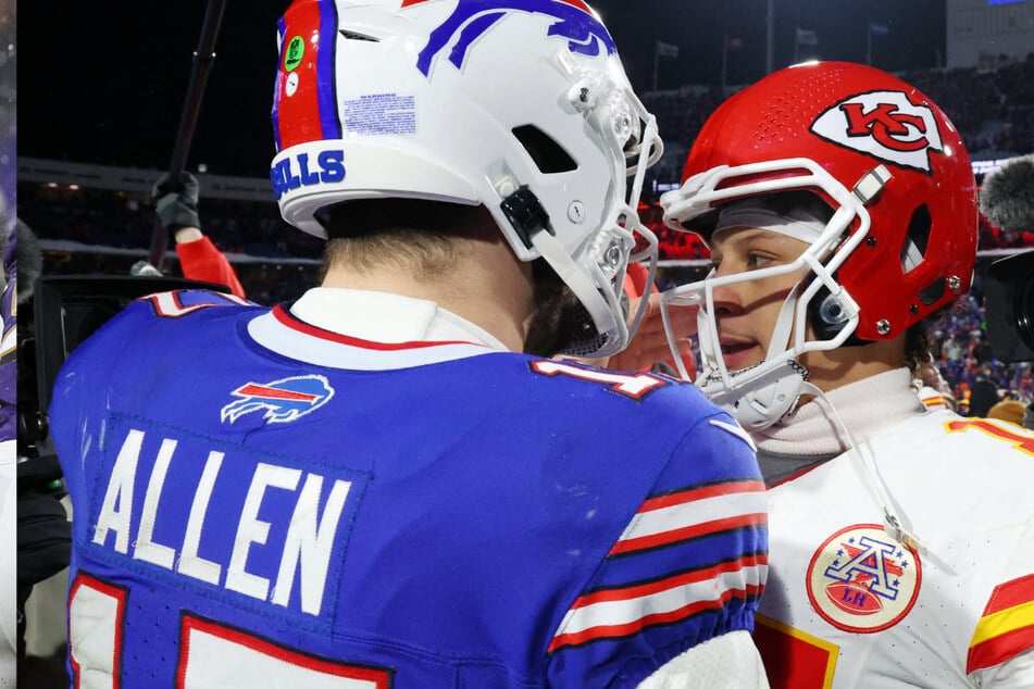 Die Schlacht um den Thron ist noch nicht geschlagen: Bills-Quarterback Josh Allen (28, l.) könnte Patrick Mahomes und seinen Chiefs ordentlich in die Suppe spucken.