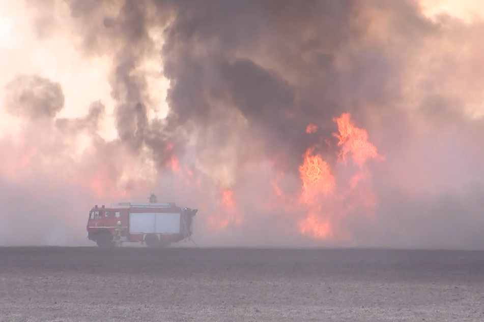 Die Flammen schlugen meterhoch in die Luft.