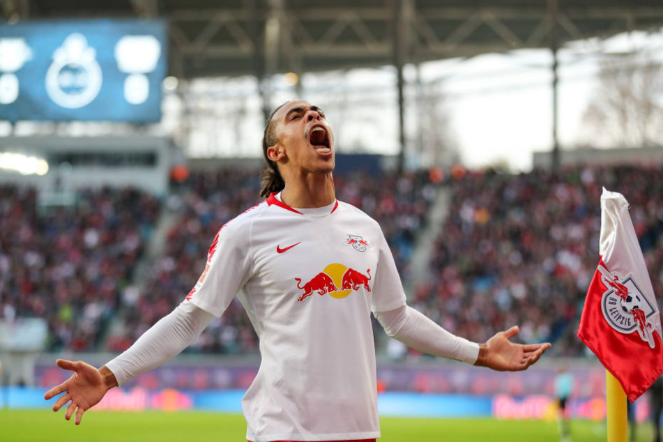 Schoss gegen Leverkusen sein fünftes und sechstes Ligator: Stürmer Yussuf Poulsen.