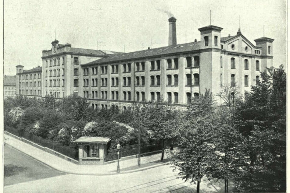 Die Chemnitzer Aktienspinnerei Ende des 19. Jahrhunderts. Hier tobte 1883 der Arbeitskampf, angeführt von Minna Simon (1845-1902).