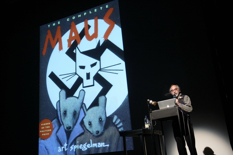 Art Spiegelman speaks about Maus at an event in Berlin, Germany.