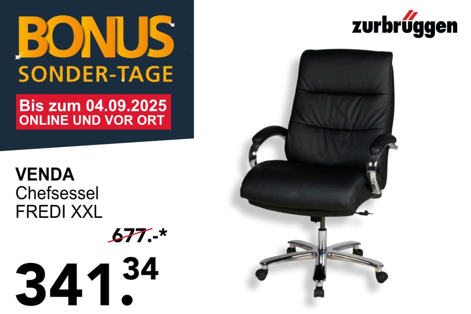 Der Venda Chefsessel FREDI XXL für 341,34 statt 677 Euro.