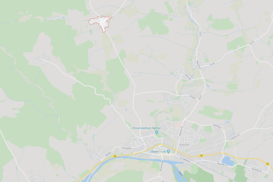 Ausnahmezustand im Haßfurter Stadtteil Uchenhofen (rot markiert).