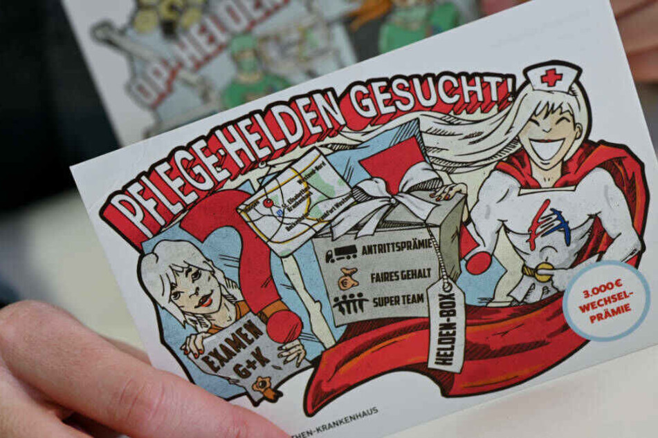 Mit diesem Flyer versucht eine Frankfurter Klinik, Pflegekräfte zum Job-Wechsel zu bewegen.
