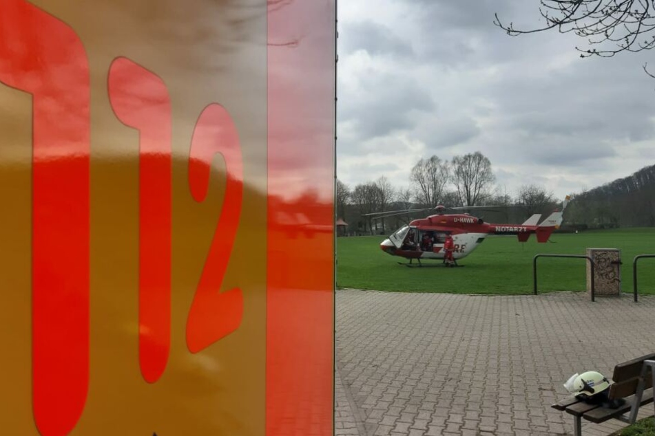 Auch ein Rettungshelikopter war im Einsatz.