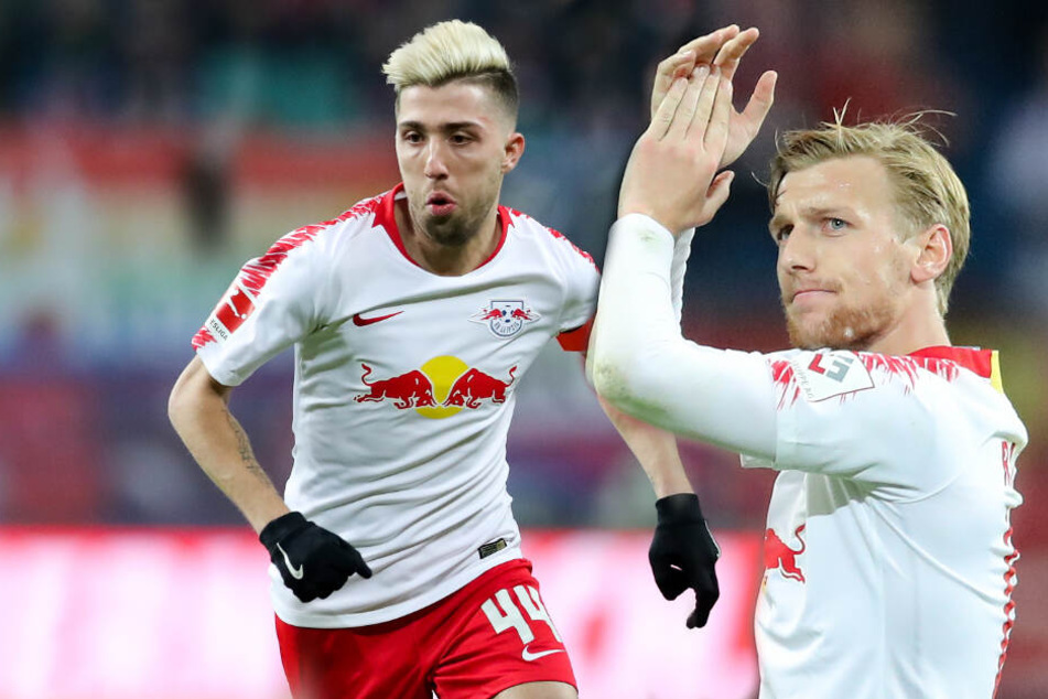 Kevin Kampl (28, li.) ist ins Training zurückgekehrt, wann kann Emil Forsberg (27) wieder spielen?