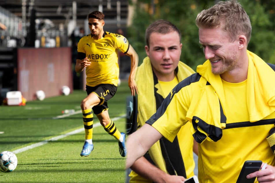 Achraf Hakimi (l.), Mario Götze (M.) und André Schürrle haben den BVB allesamt verlassen.