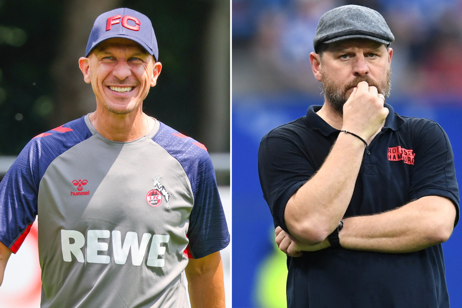 HSV-Coach und Ex-Köln-Trainer Steffen Baumgart (52, r.) trifft an der Seitenlinie auf Gerhard Struber (47).