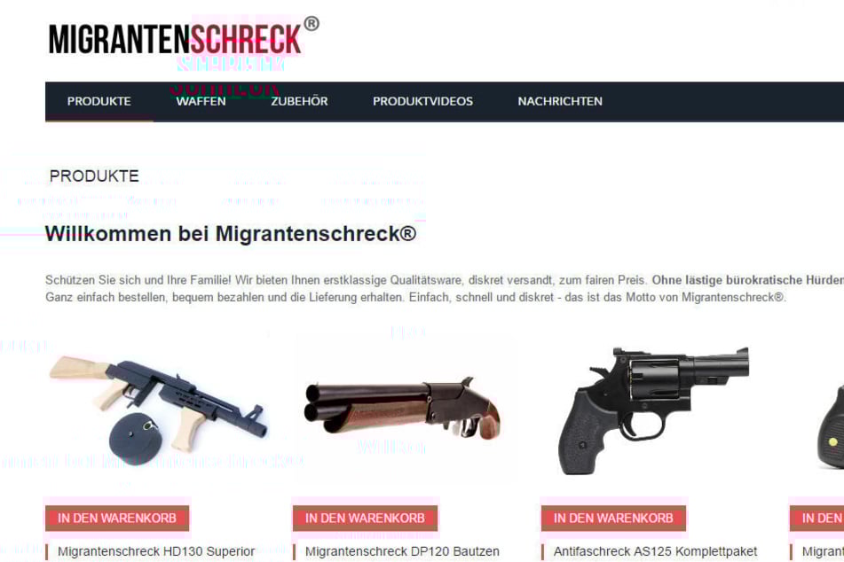 Über diesen Online-Shop wurden illegal Waffen verkauft.