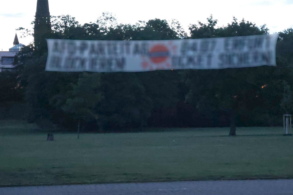 Dresden: Riesenplakat im Alaunpark aufgetaucht: Was es damit auf sich hat