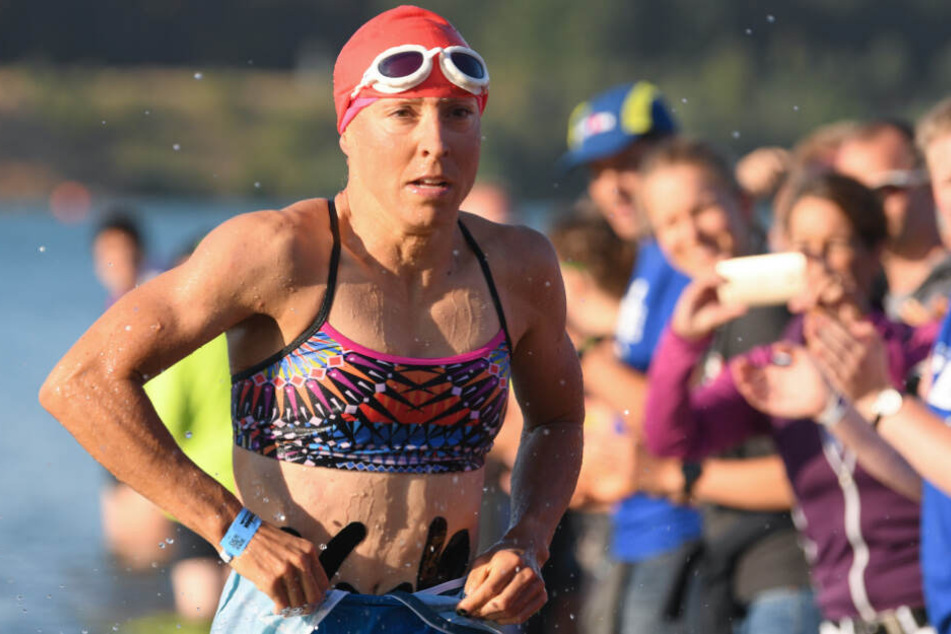 Anne Haug bei der Ironman Europameisterschaft in Hessen 2018.