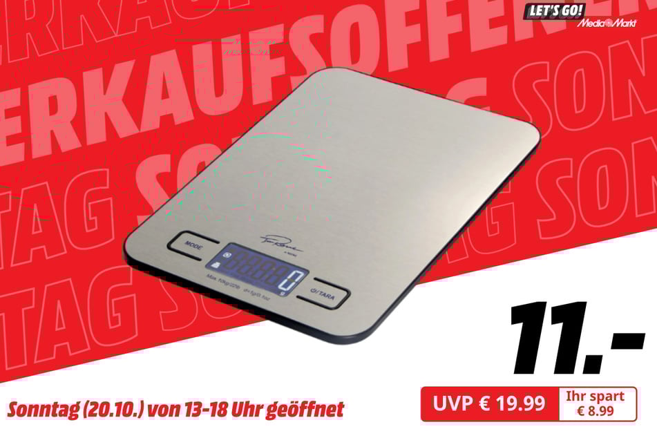 Koenic-Küchenwaage für 11 statt 19,99 Euro.