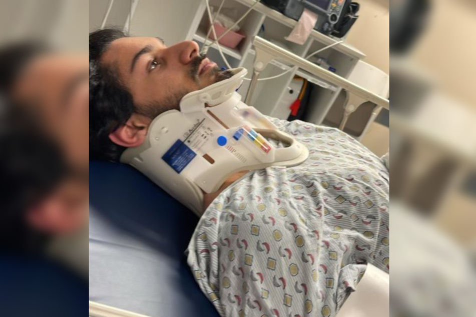 Hesham Ayyad (20) ließ sich wegen des angeblichen Angriffs im Krankenhaus behandeln.