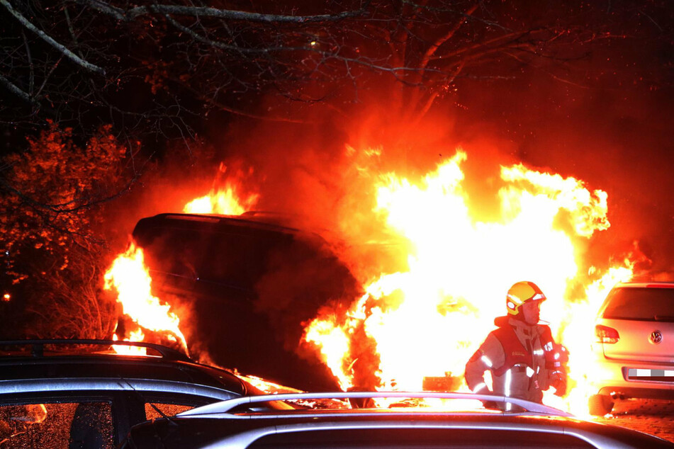 Am frühen Sonntagmorgen zerstörten Flammen einen Transporter in der Ortolfstraße im Treptower Ortsteil Altglienicke.