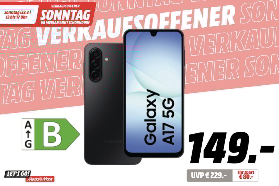 Samsung Galaxy A17 für 149 statt 229 Euro.
