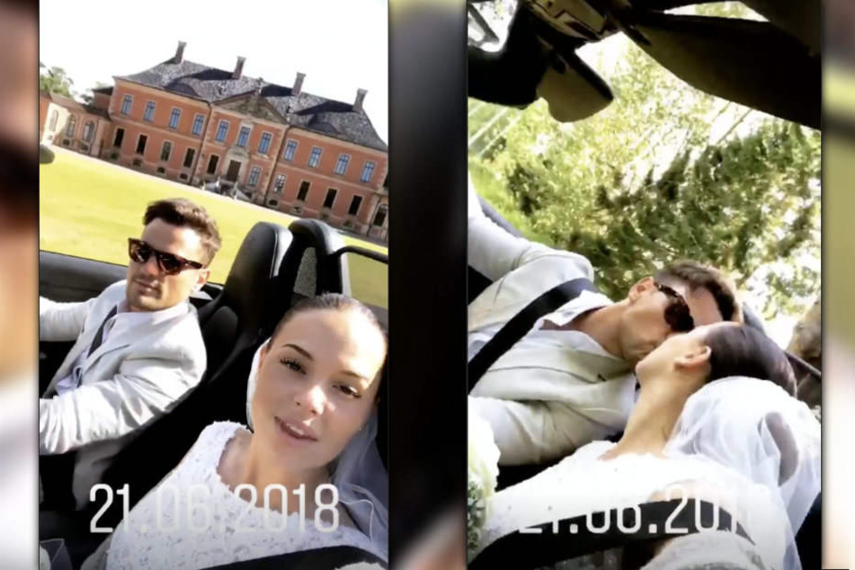 Rocco und seine Nathalie filmen sich kurz nach ihrer Vermählung im Auto.