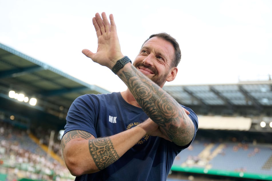 Startete mit seiner Mannschaft perfekt in die neue Saison: Arminia-Cheftrainer Mitch Kniat (39).