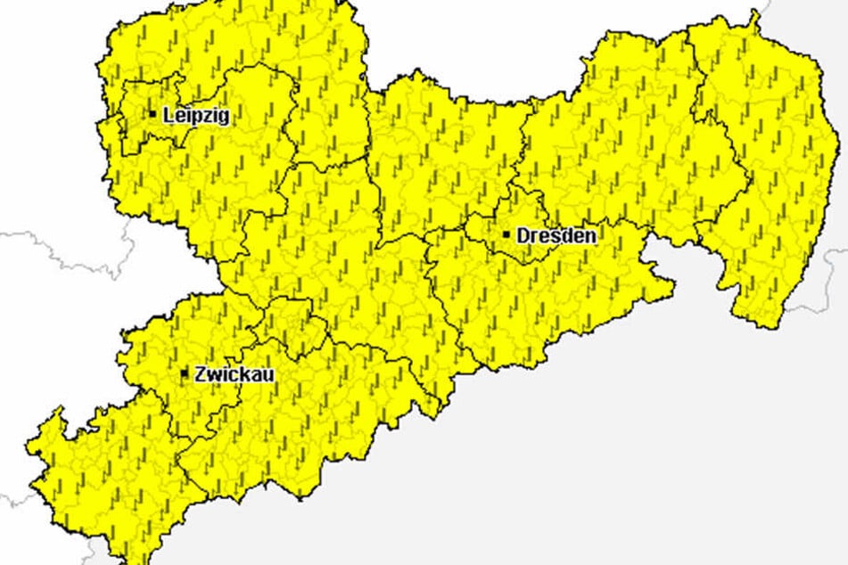 In ganz Sachsen muss am Mittwochnachmittag mit Gewittern gerechnet werden.