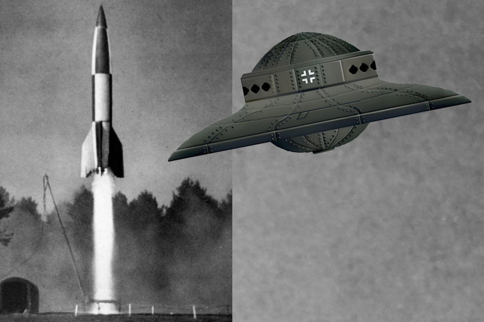 Während die Rakete V2 tatsächlich gebaut wurde, blieb die "Reichsflugscheibe" ein Hirngespinst.