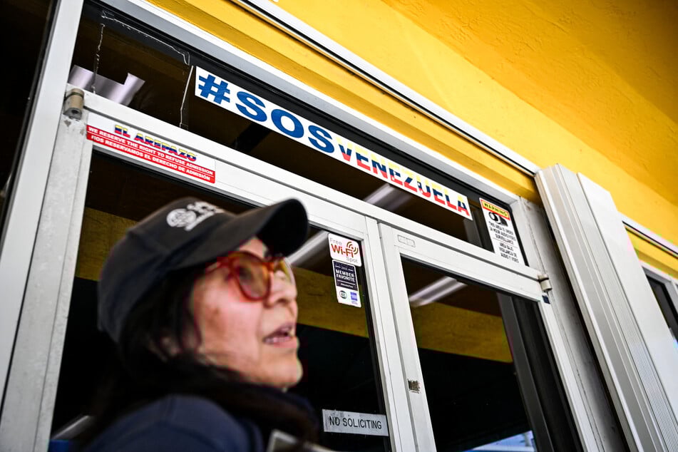 Keyla Mendez is pictured as she speaks during an interview outside a Venzuelan food mart in Doral, Florida, on May 20, 2025.