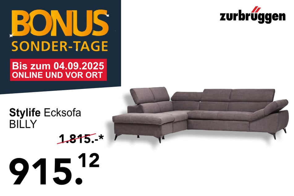 Das Stylife Ecksofa BILLY für 915,12 statt 1.815 Euro.