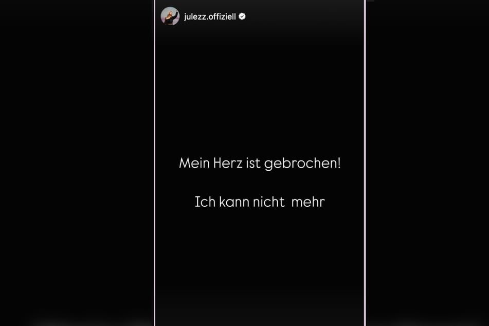 Schon am Sonntag hatte sich Julia mit einer beunruhigenden Nachricht bei ihren Fans gemeldet.